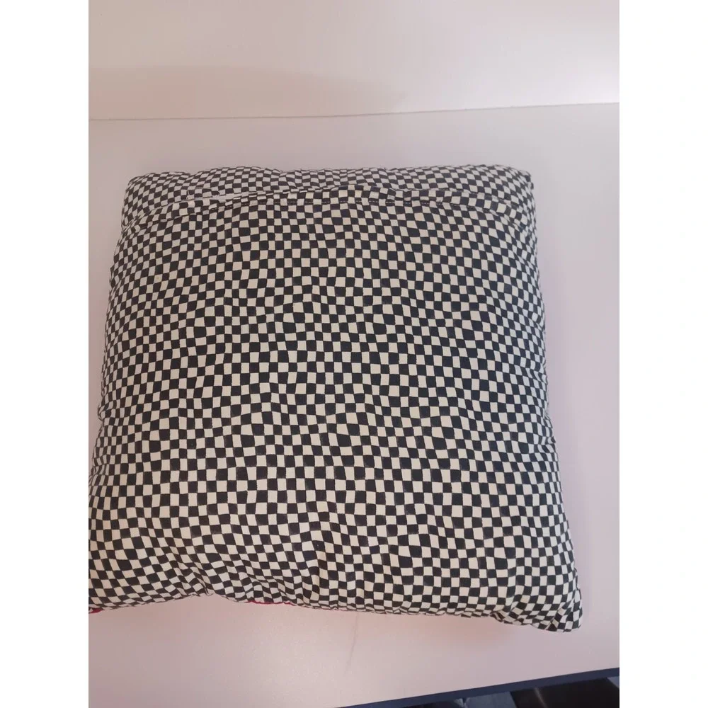 🏁Antique Race Car Pillow Quilt Checkered‎ Back 15